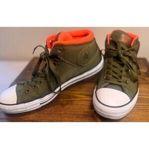 Converse Mid Top Fatigue Green & Orange GLOW IN THE DARK- Men 9/Women 11